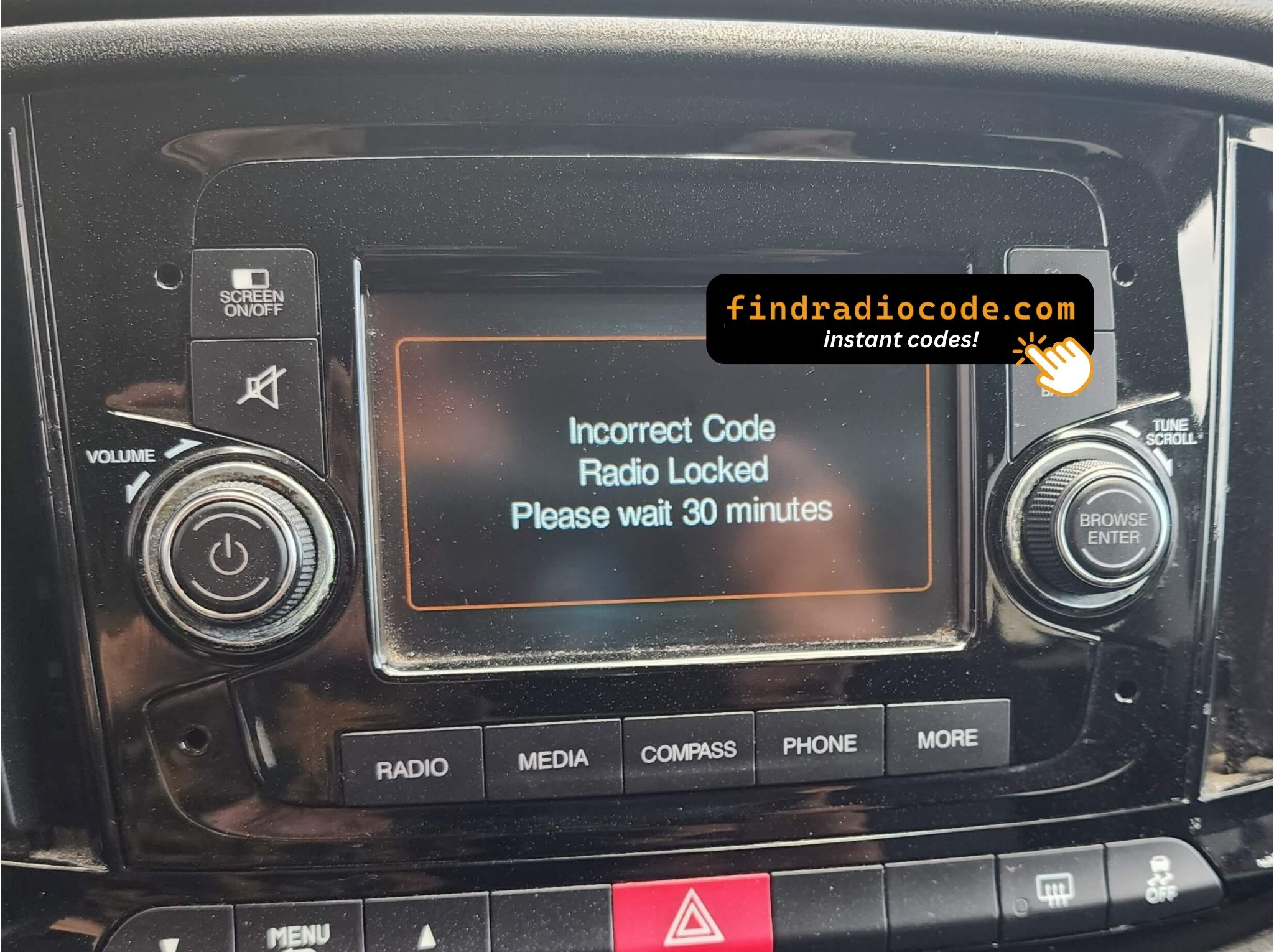 Chrysler CAR MAKER 637 NAFTA COMPASS
 4 digit unlock code for this radio